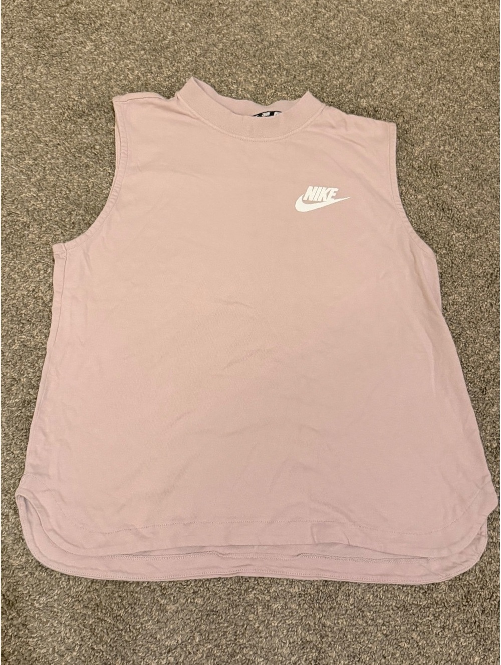 Nike Women’s Dusty Pink Sleeveless Logo Tank Top Medium